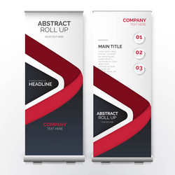 Modern roll up template with abstract red shapes vector