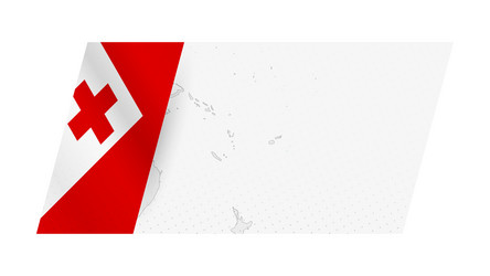 tonga map in modern style with flag vector image