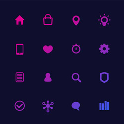 basic web icons set with gradient vector