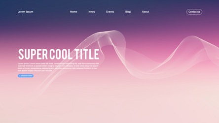 landing page abstract design template for website vector image