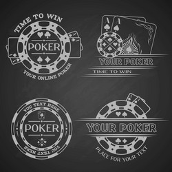 Poker Emblems on Dark Background Vector Image