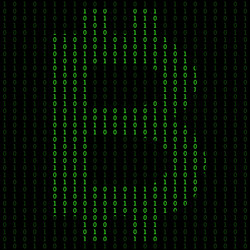 binary code blockchain technology algorithm vector