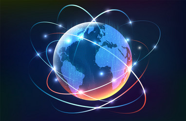 Global Network Connection - 3D Globe vector image