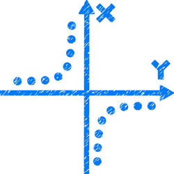 hyperbola plot grainy texture icon vector image