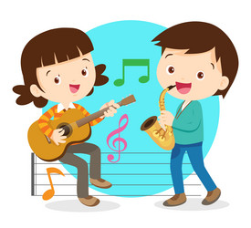 music kidsplay concept of school vector