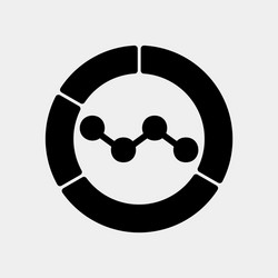 pie chart icon in solid style for any projects vector image