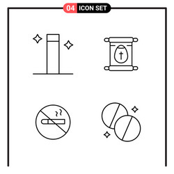Set 4 line style icons for web and mobile vector