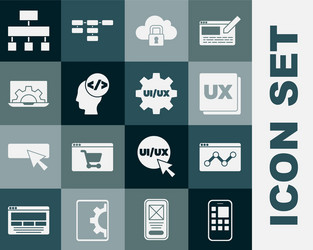 set mobile apps website statistic ui or ux vector image