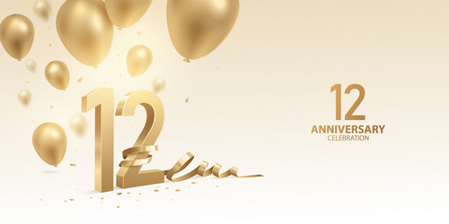 12th anniversary celebration background vector