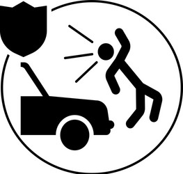 Car crash human insurance icon vector