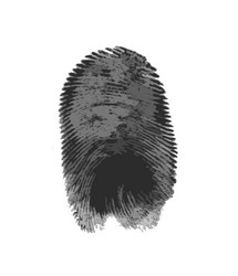 Fingerprint icon silhouette on white background vector