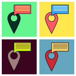 set of navigation geolocation icon in flat design vector