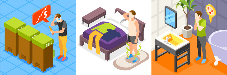 men problems isometric concept vector