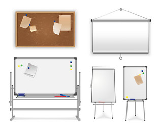 Realistic office boards set Royalty Free Vector Image