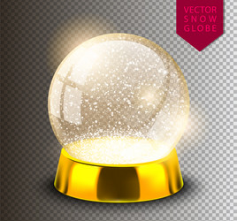 Snow globe empty template isolated on transparent vector