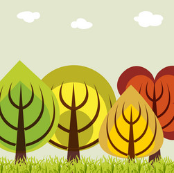Autumn trees abstract background vector