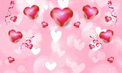 heart shape with bokeh abstract poster background vector image