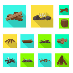 isolated object material and logging symbol vector image