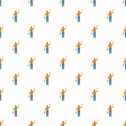 man cleaning with bucket and sponge back view vector image