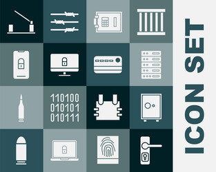 set door handle safe server data web hosting vector image