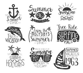 Vintage Summer Holiday Stamps vector