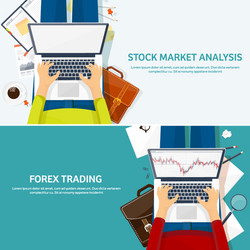 Flat background market trade vector