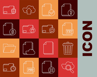set line search cloud computing trash can txt vector image