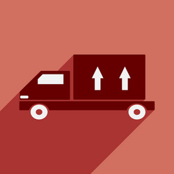 flat with shadow icon and mobile application vector image