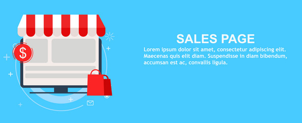 Sales landing page onine shopping vector