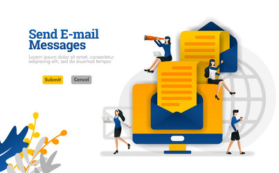 Sending e-mail messages and articles from end vector