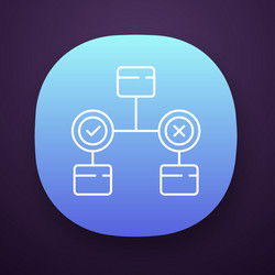 decision diagram app icon block chart problem vector image