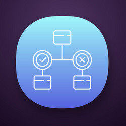 Decision diagram app icon block chart problem vector