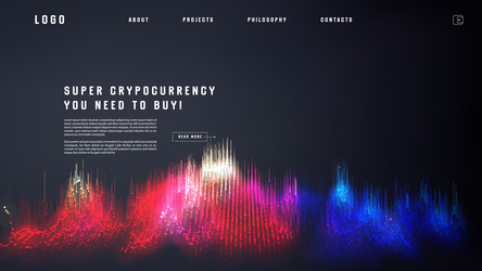 landing page abstract design with big data vector image