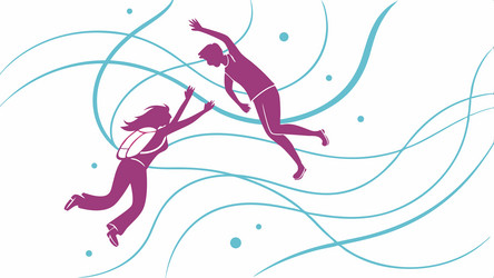 pulling forward abstract figures in collaborative vector image
