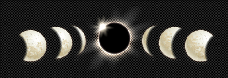 Set of moon phases vector