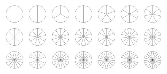 circular segmented charts pie chart template vector image
