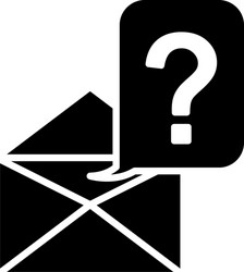 envelope and speech bubble with question mark icon vector image