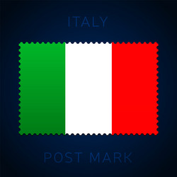 italy postage mark national flag stamp vector