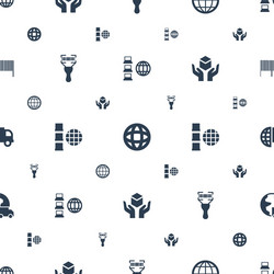 logistics icons pattern seamless white background vector