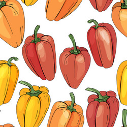 Seamless pattern with different vegetables vector