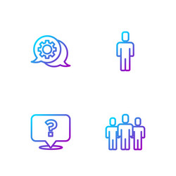 set line users group question mark speech bubble vector image