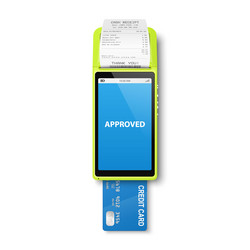 3d nfc payment machine with approved status vector image