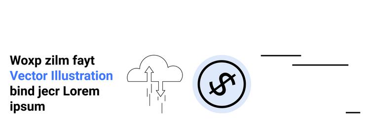 cloud computing and money flow concept with arrows vector image
