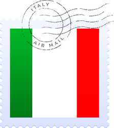 italy postage mark national flag stamp vector