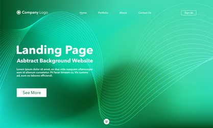 Landing page abstract background website template vector