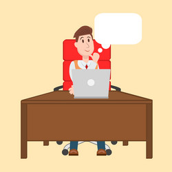 man working on computer vector