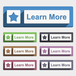 Modern Flat Learn More Button vector image