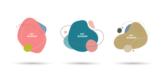 set abstract different shapes minimal banner vector image
