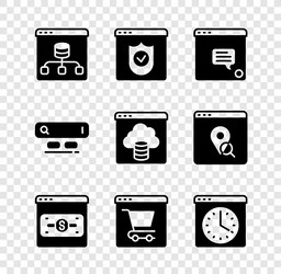 set server data browser with shield new chat vector image