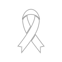 black awareness ribbon sign dotted Vector Image